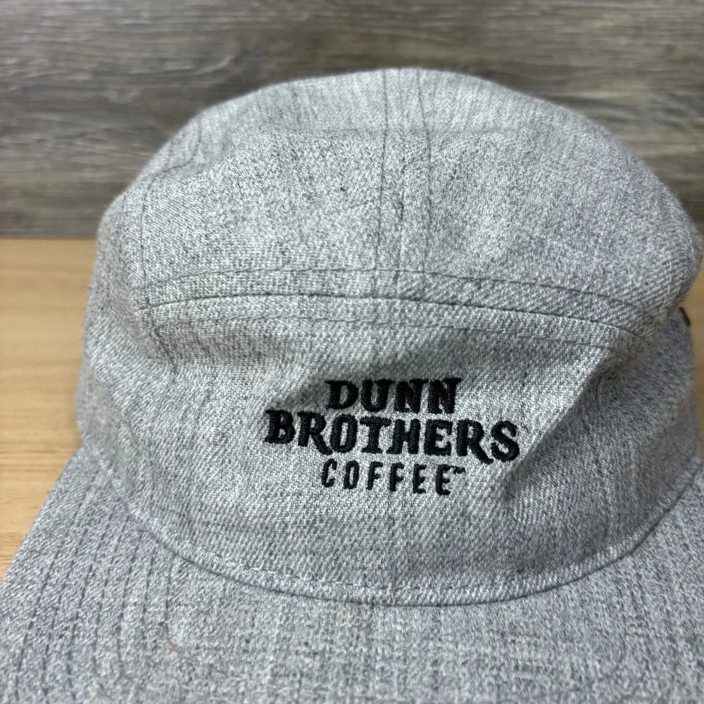 Dunn Brothers Hat Cap‎ Strap Back Gray Panel Coffee Bros Adjustable